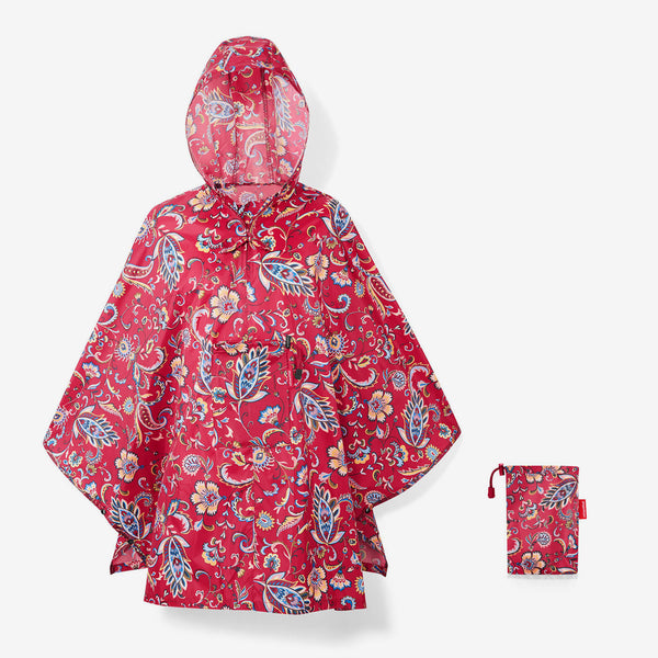 mini maxi poncho paisley ruby