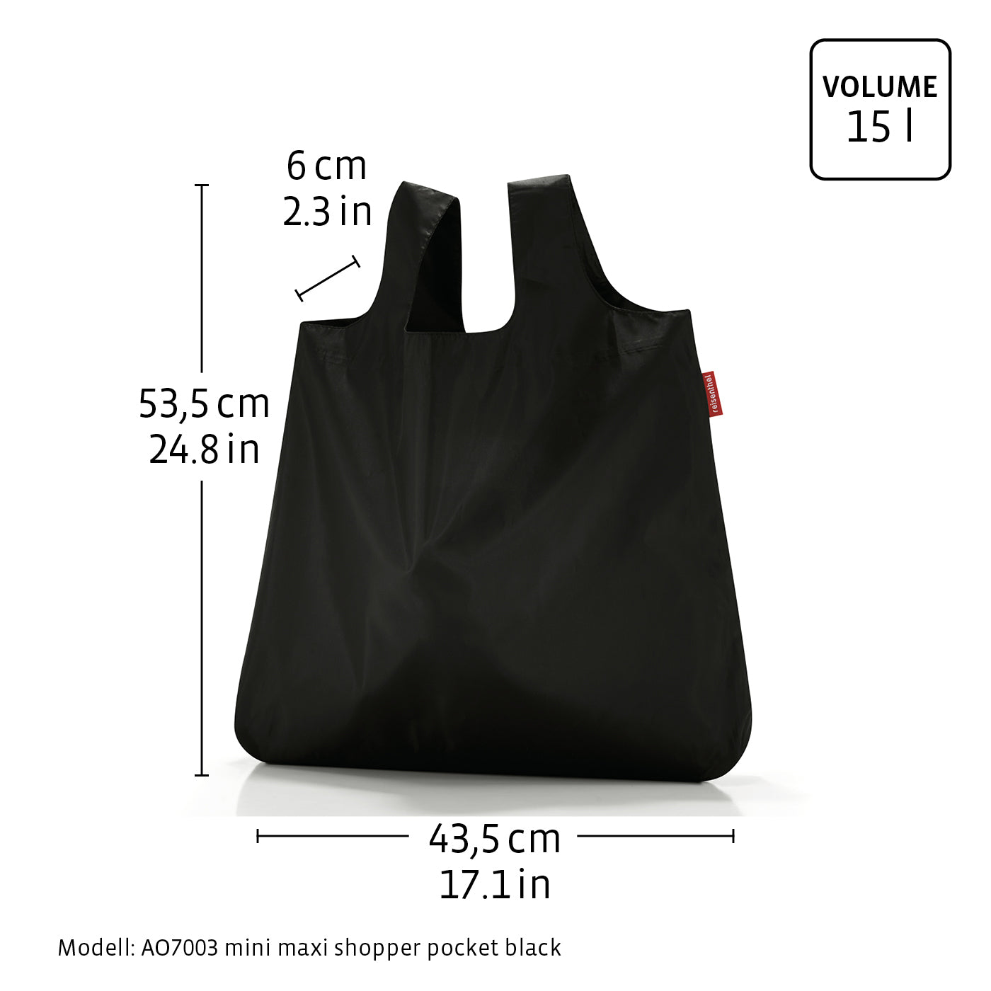 mini maxi shopper pocket black