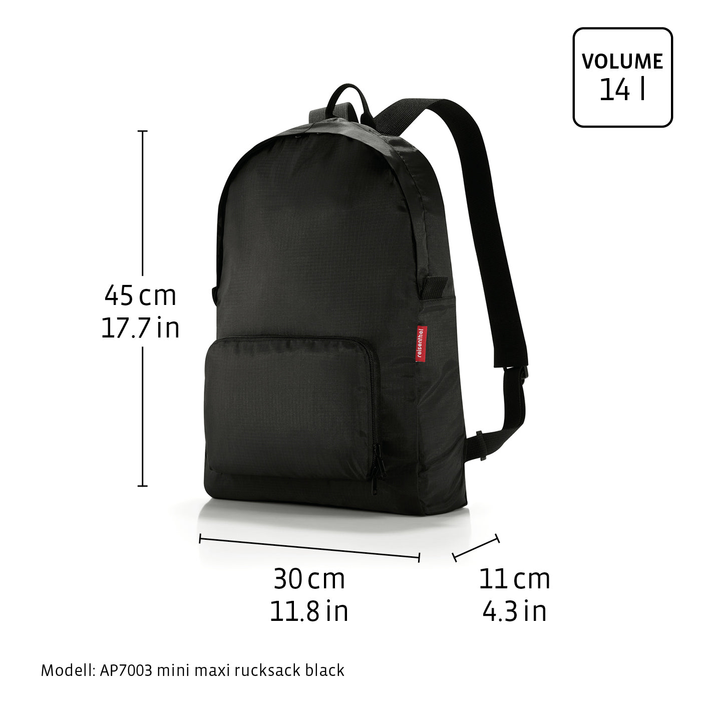 mini maxi rucksack black