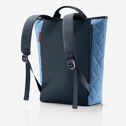 shopper-backpack rhombus blue