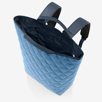 shopper-backpack rhombus blue