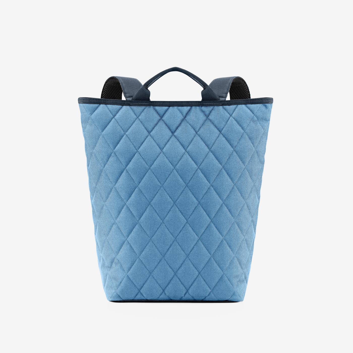 shopper-backpack rhombus blue