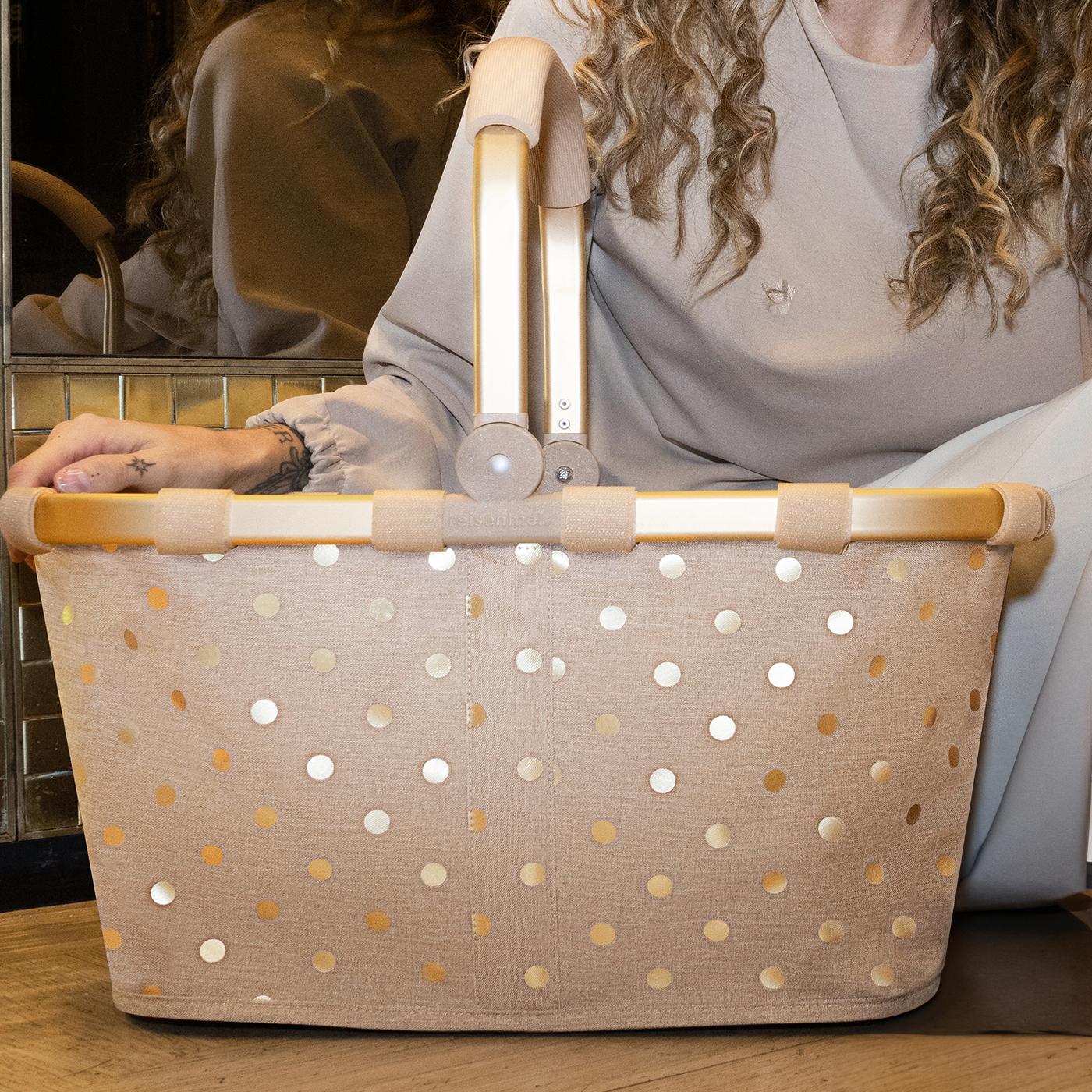 carrybag frame metallic dots coffee