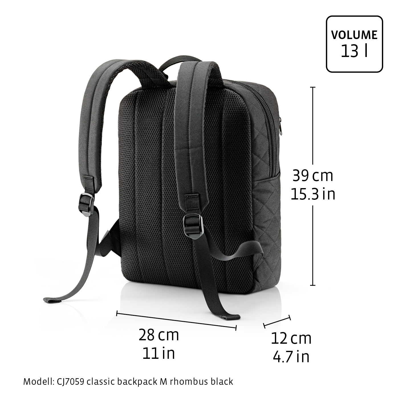 classic backpack M rhombus black