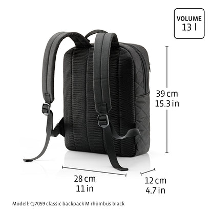 classic backpack M rhombus black