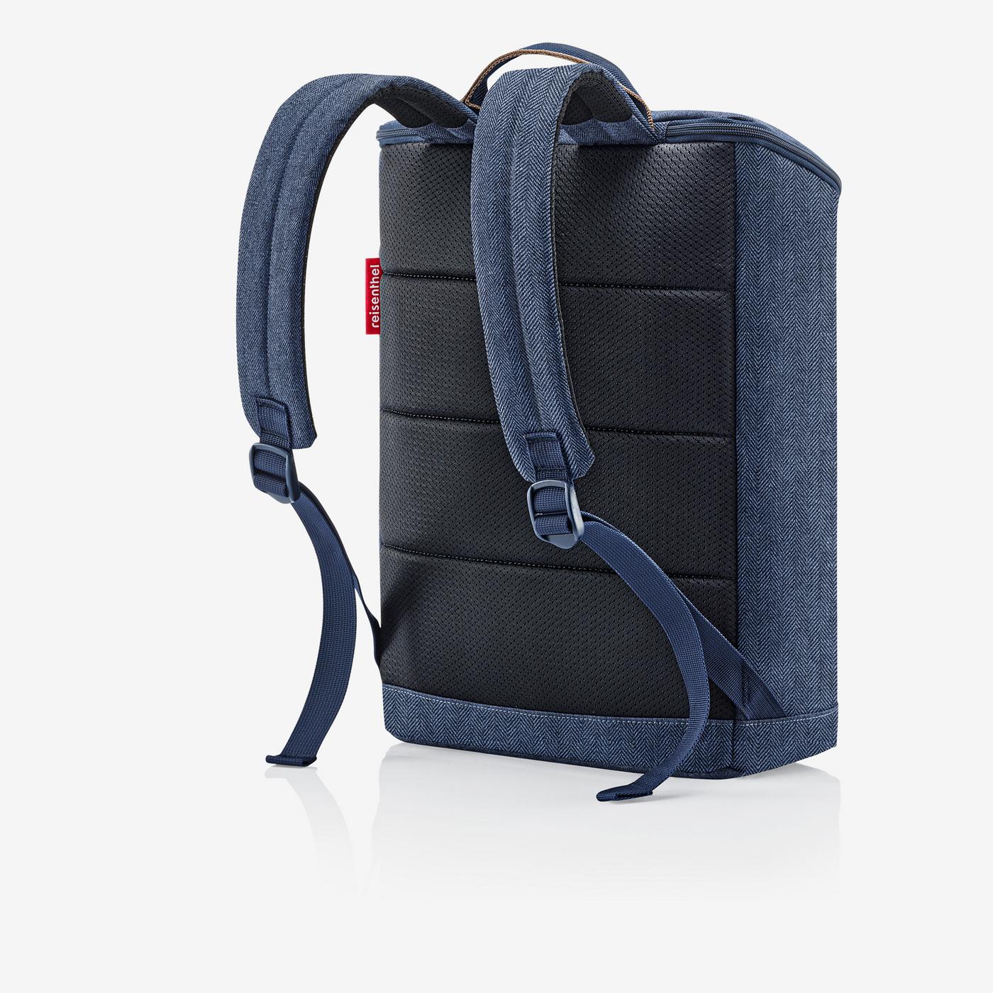 overnighter-backpack M herringbone dark blue