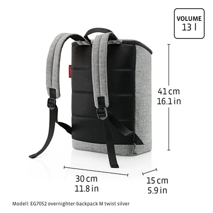 overnighter-backpack M twist silver