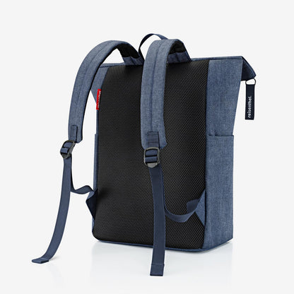 rolltop backpack herringbone dark blue