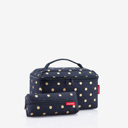 beautycase set #1 metallic dots blue