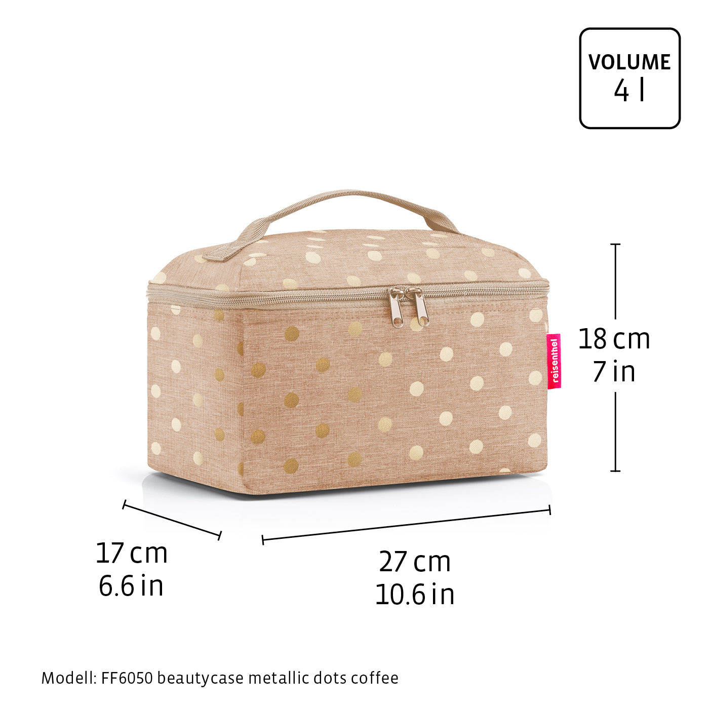 beautycase set #1 metallic dots coffee