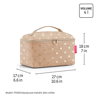 beautycase set #1 metallic dots coffee