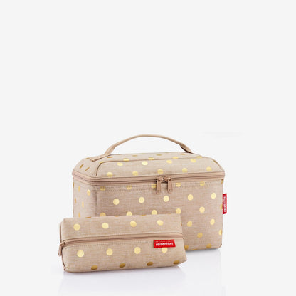 beautycase set #1 metallic dots coffee