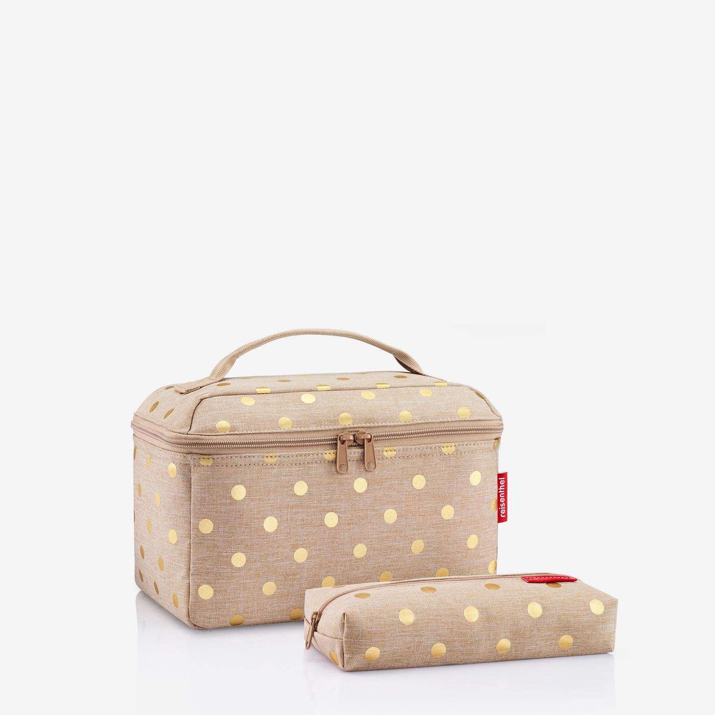 beautycase set #1 metallic dots coffee