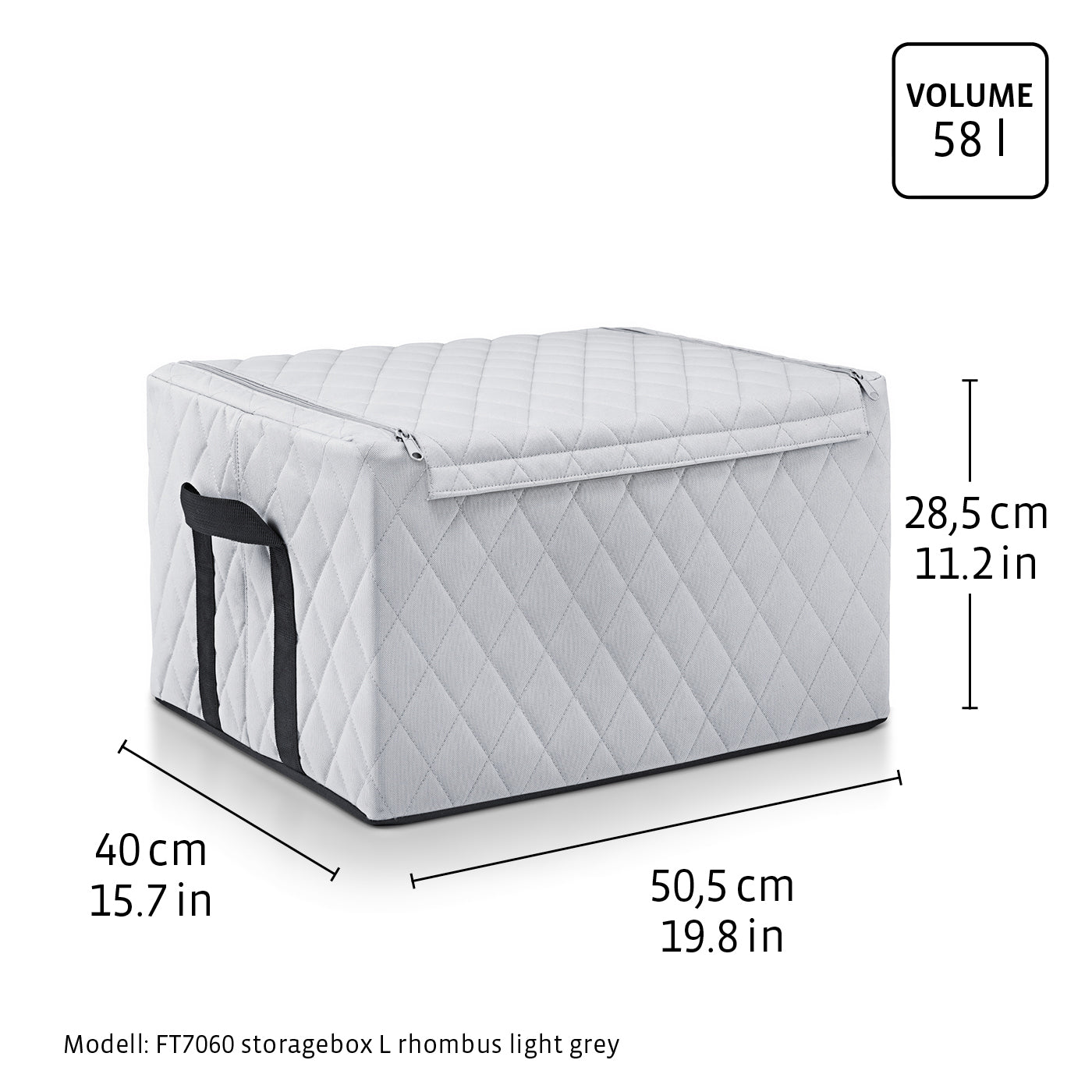 storagebox L rhombus light grey