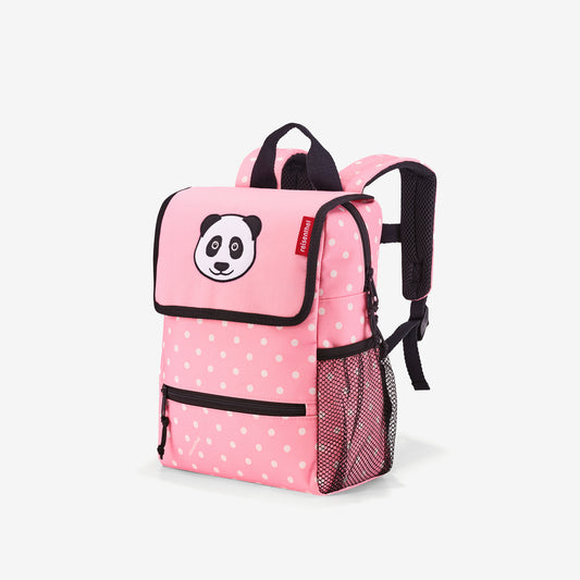 backpack kids panda dots pink