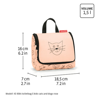 toiletbag S kids cats and dogs mint