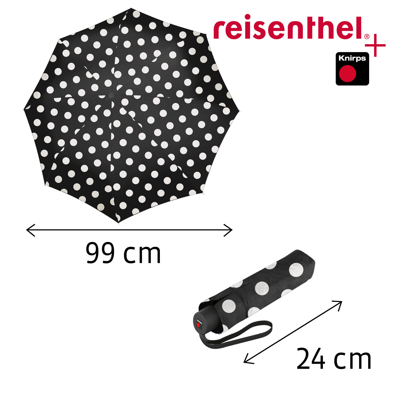 umbrella pocket classic dots white