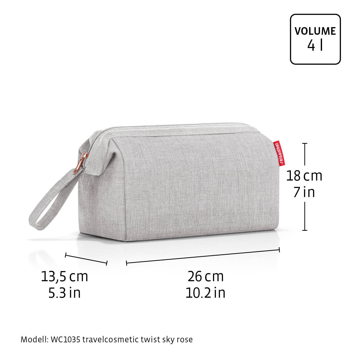 travelcosmetic herringbone grey