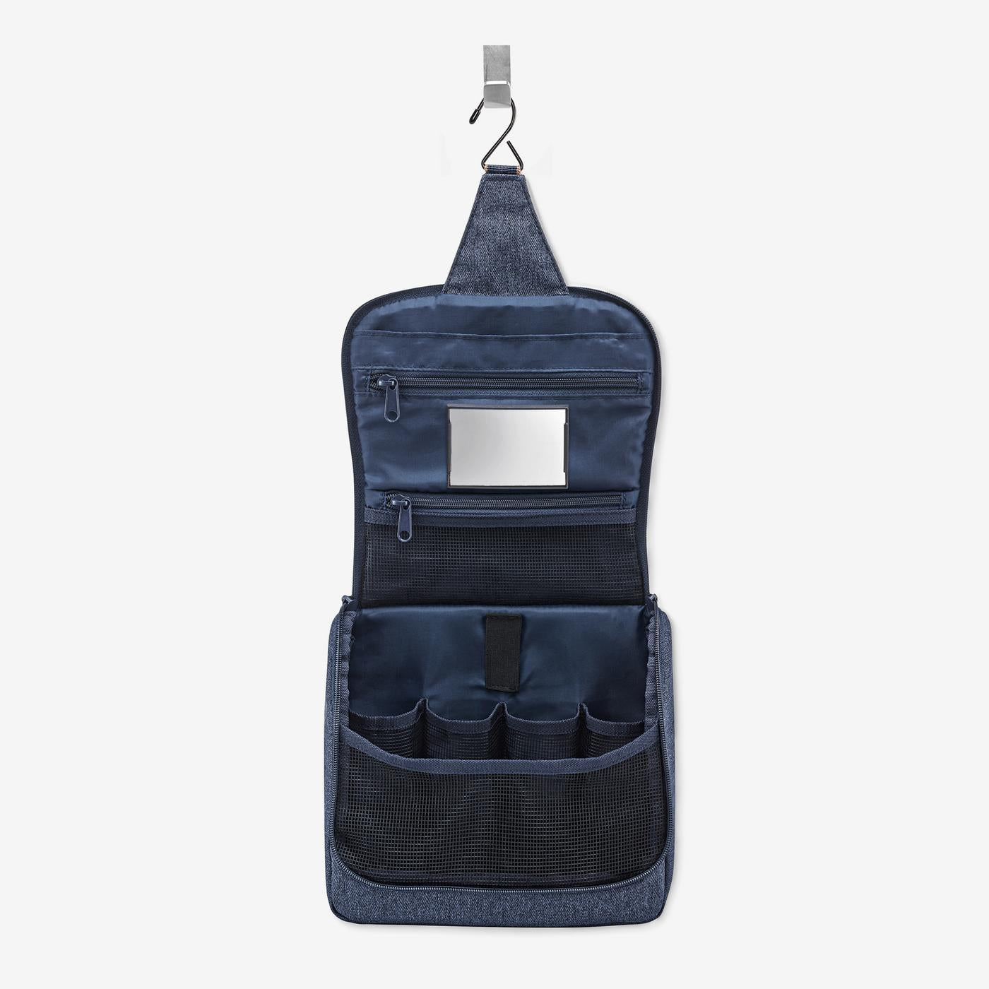 toiletbag herringbone dark blue