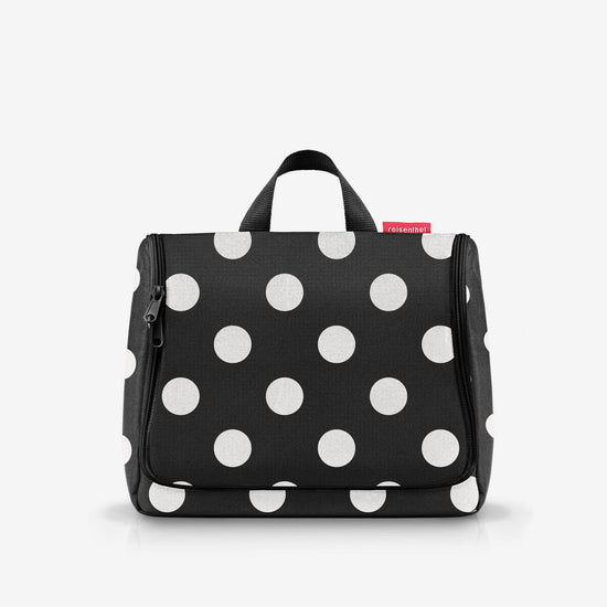 Reisenthel toiletbag XL dots white (Kulturbeutel,schwarz)