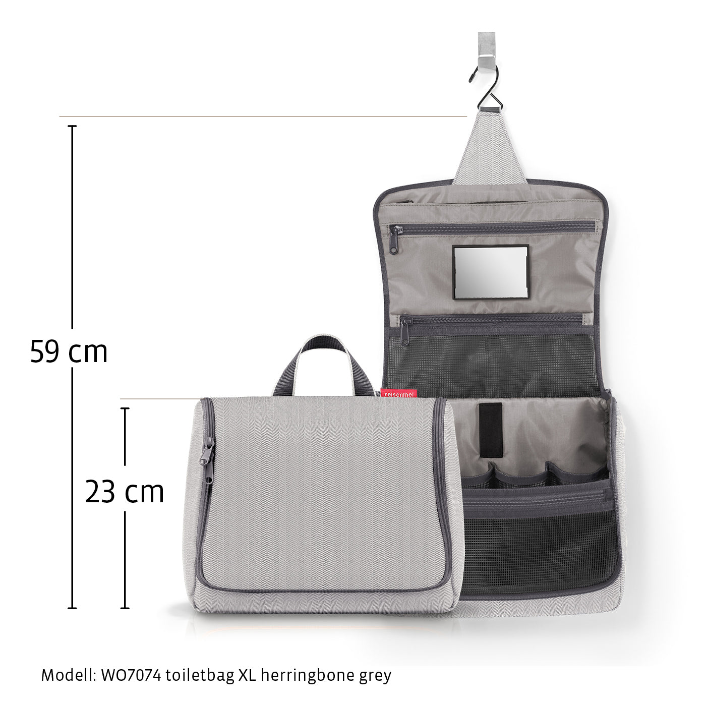 toiletbag XL herringbone grey