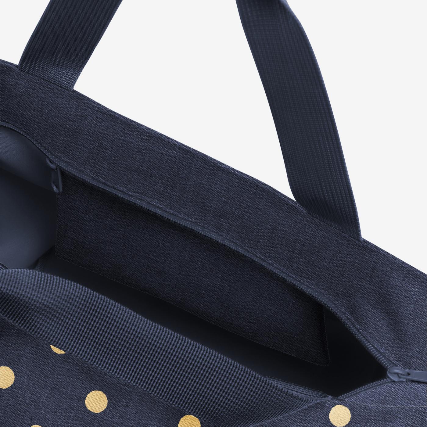 shopper M metallic dots blue