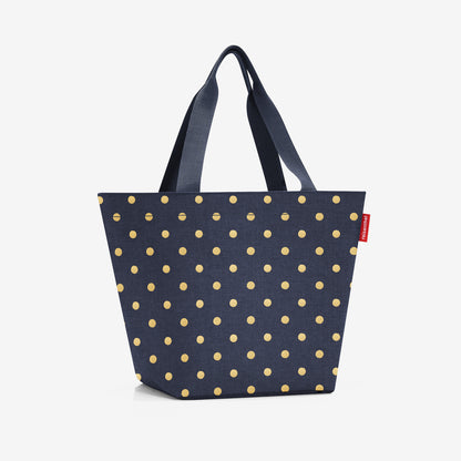 shopper M metallic dots blue