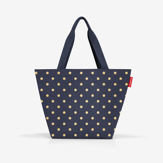 shopper M metallic dots blue