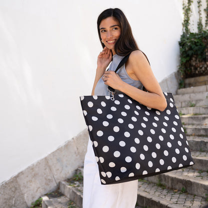 shopper XL dots white